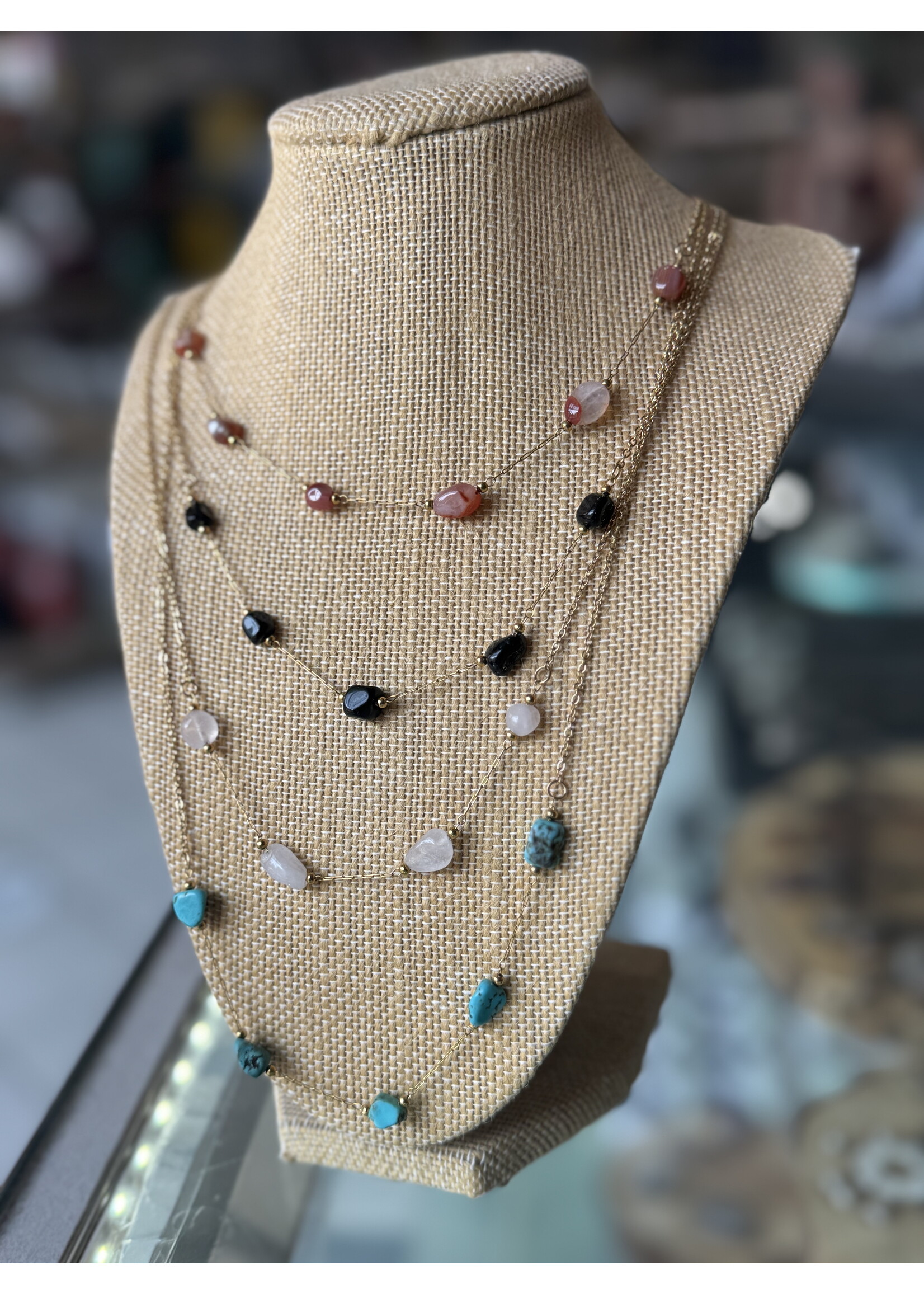 Tangled Jewelry Small Stone Chain Necklaces