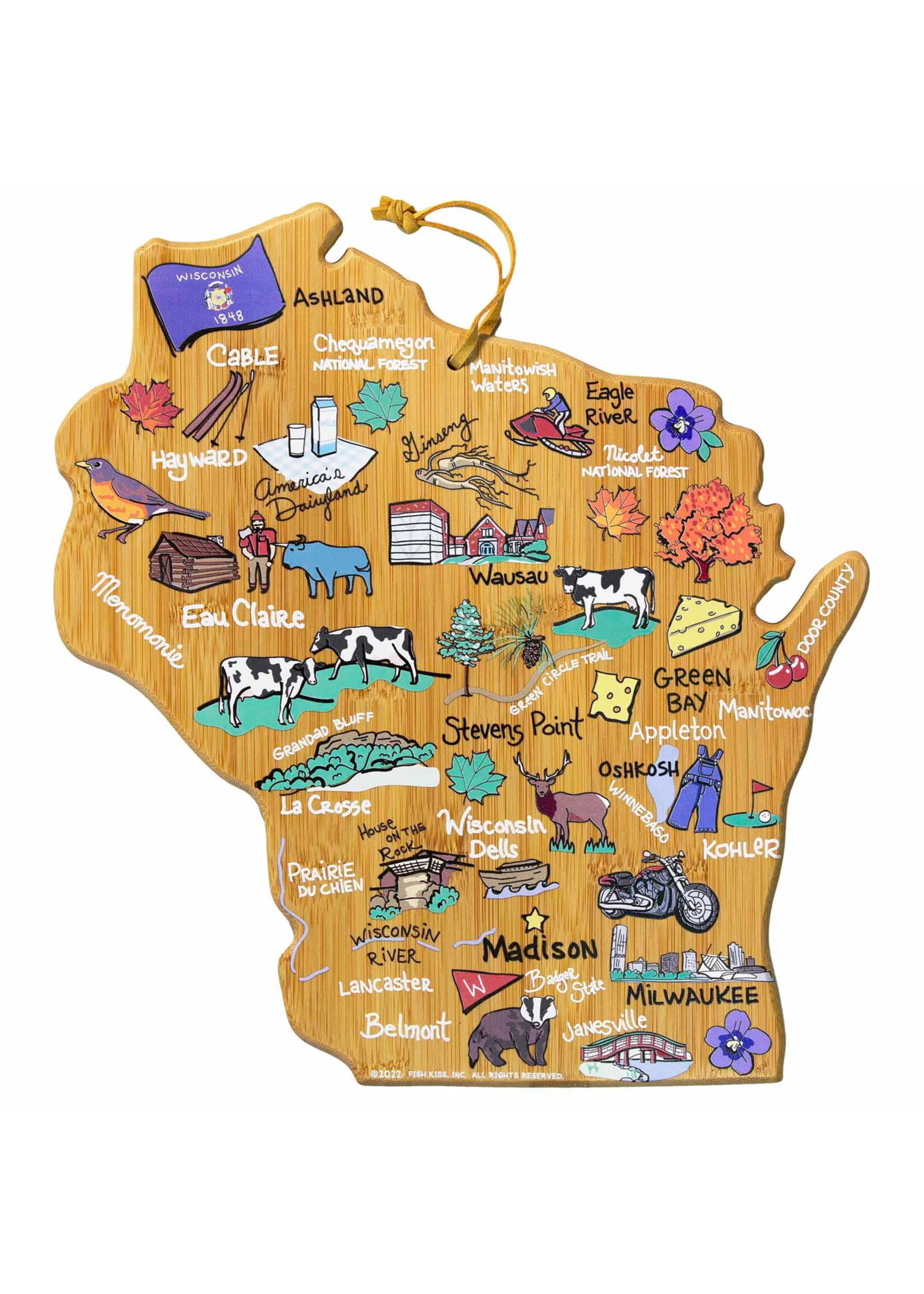 Totally Bamboo WI Cutting Board with Artwork