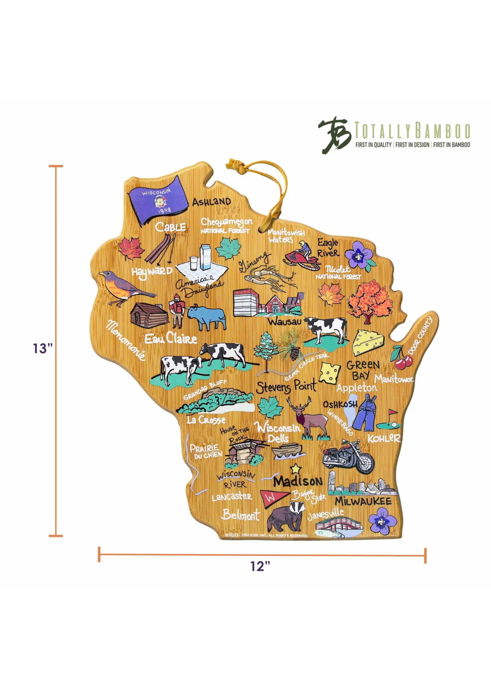 Totally Bamboo WI Cutting Board with Artwork