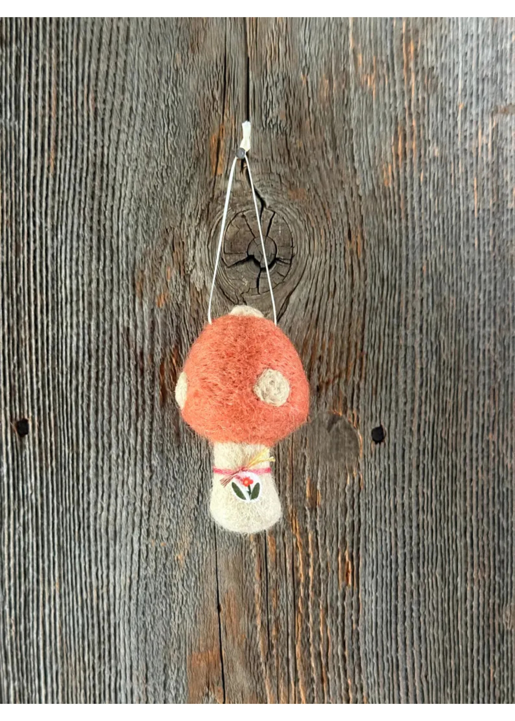 Peachy Pants Designs Handmade Felted Mushroom Ornaments