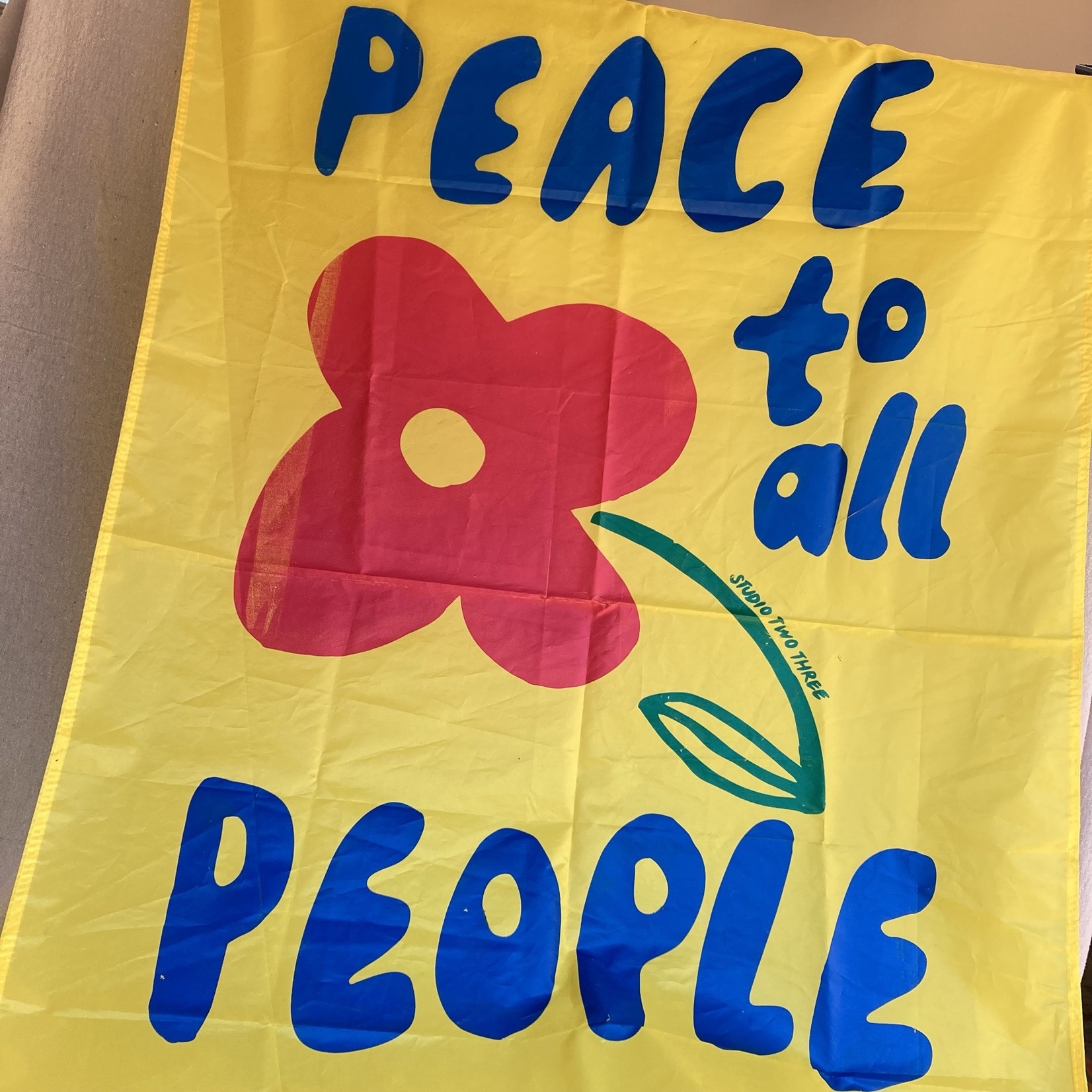 Studio Two Three Peace To All People Flag