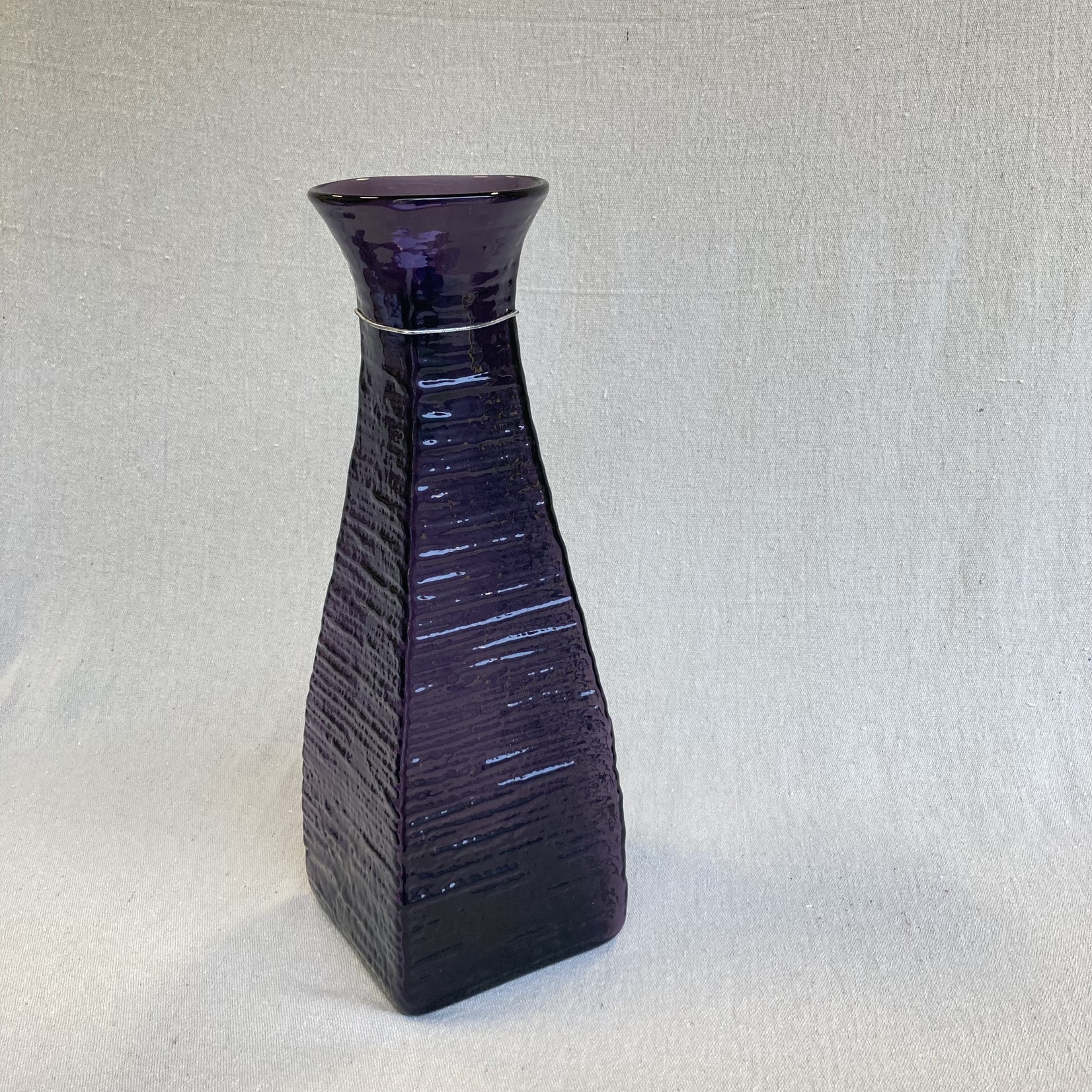 Blenko Glass Textured Vase Elderberry