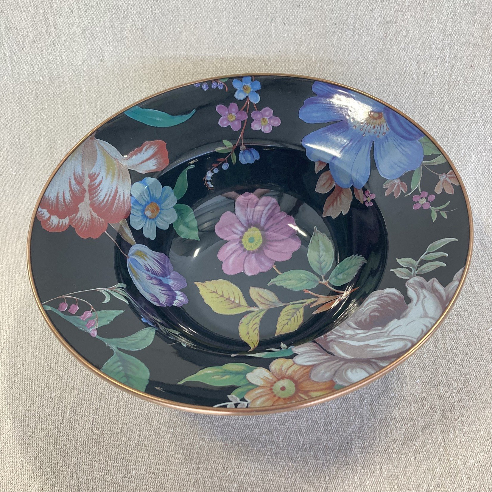 MacKenzie-Childs Flower Market Serving Bowl - Black