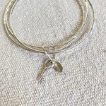 Fishbone Designs FB Sterling Triple Bangle with Heart and Key