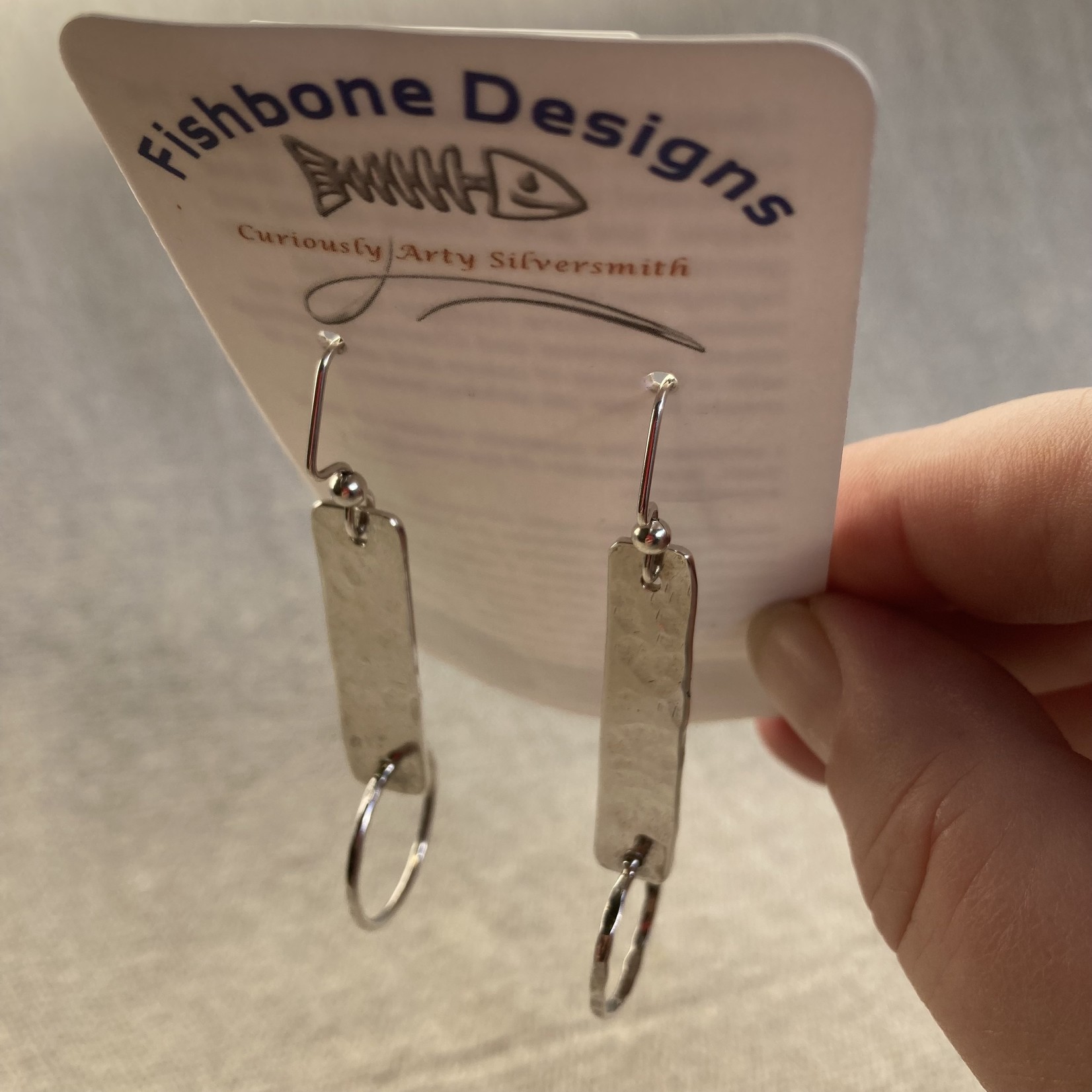 Fishbone Designs FB Bar & Circle Sterling Earrings # E55