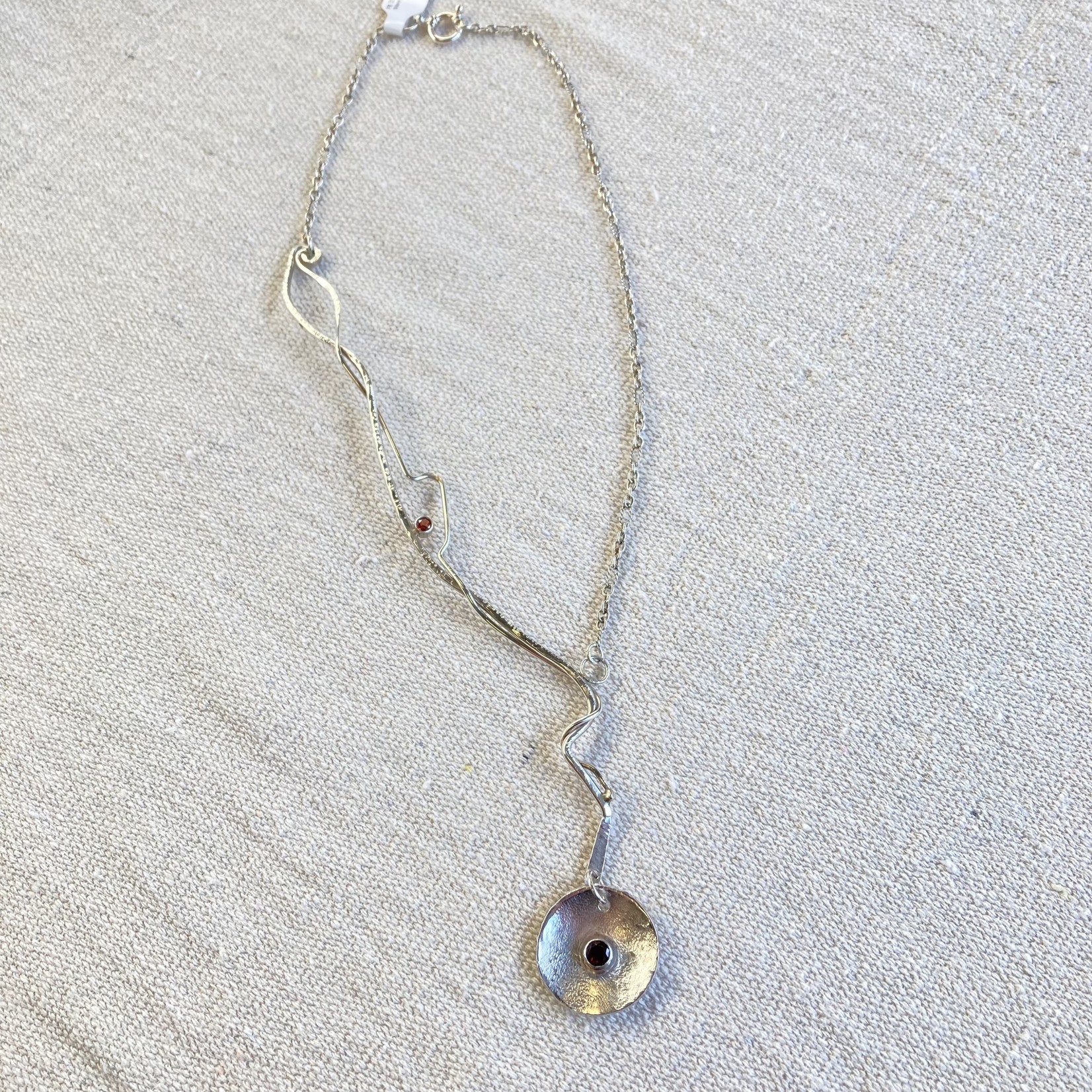 Fishbone Designs FB Sterling Necklace with Garnet #2080