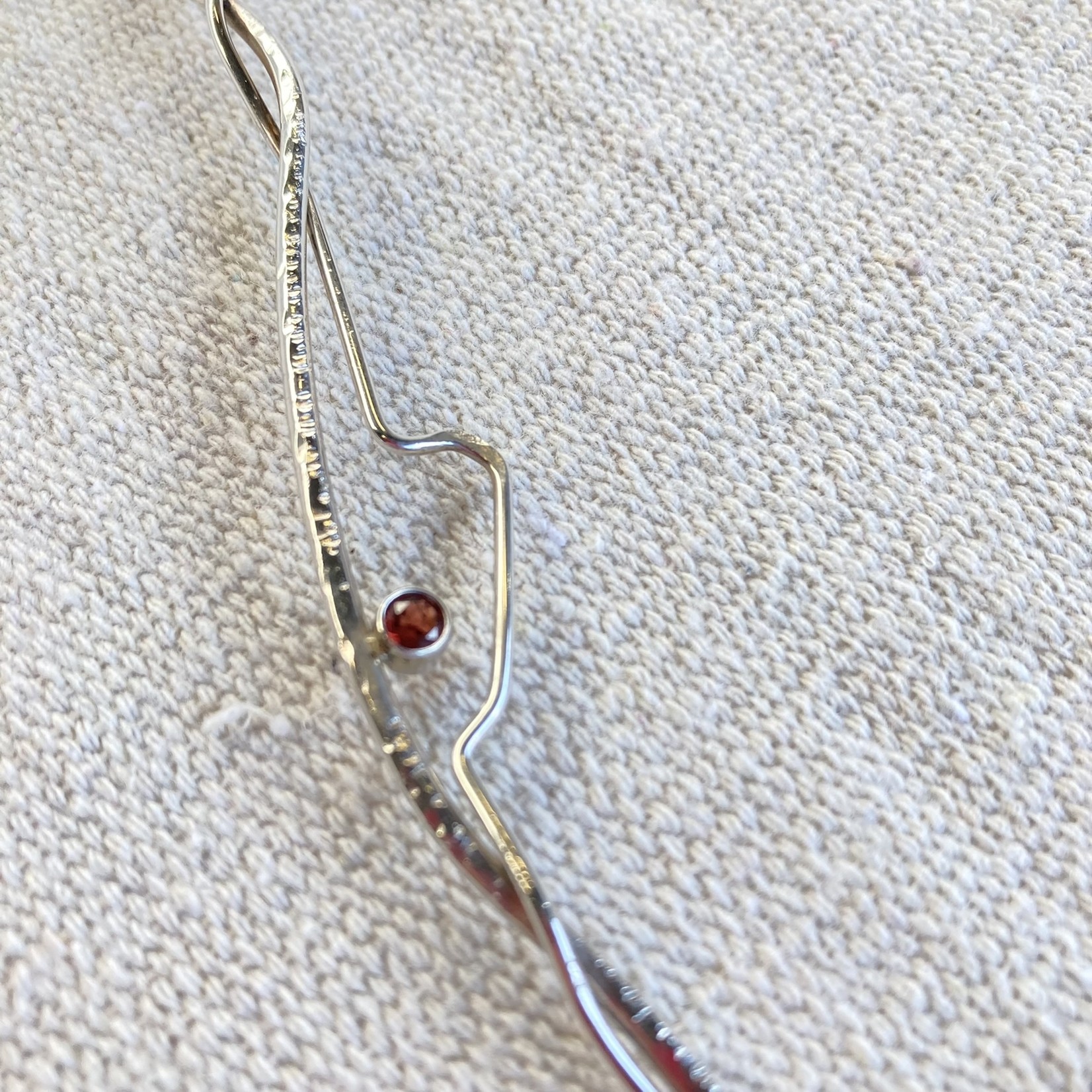 Fishbone Designs FB Sterling Necklace with Garnet #2080