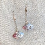 Fishbone Designs FB Hammered Sterling Fan Earrings