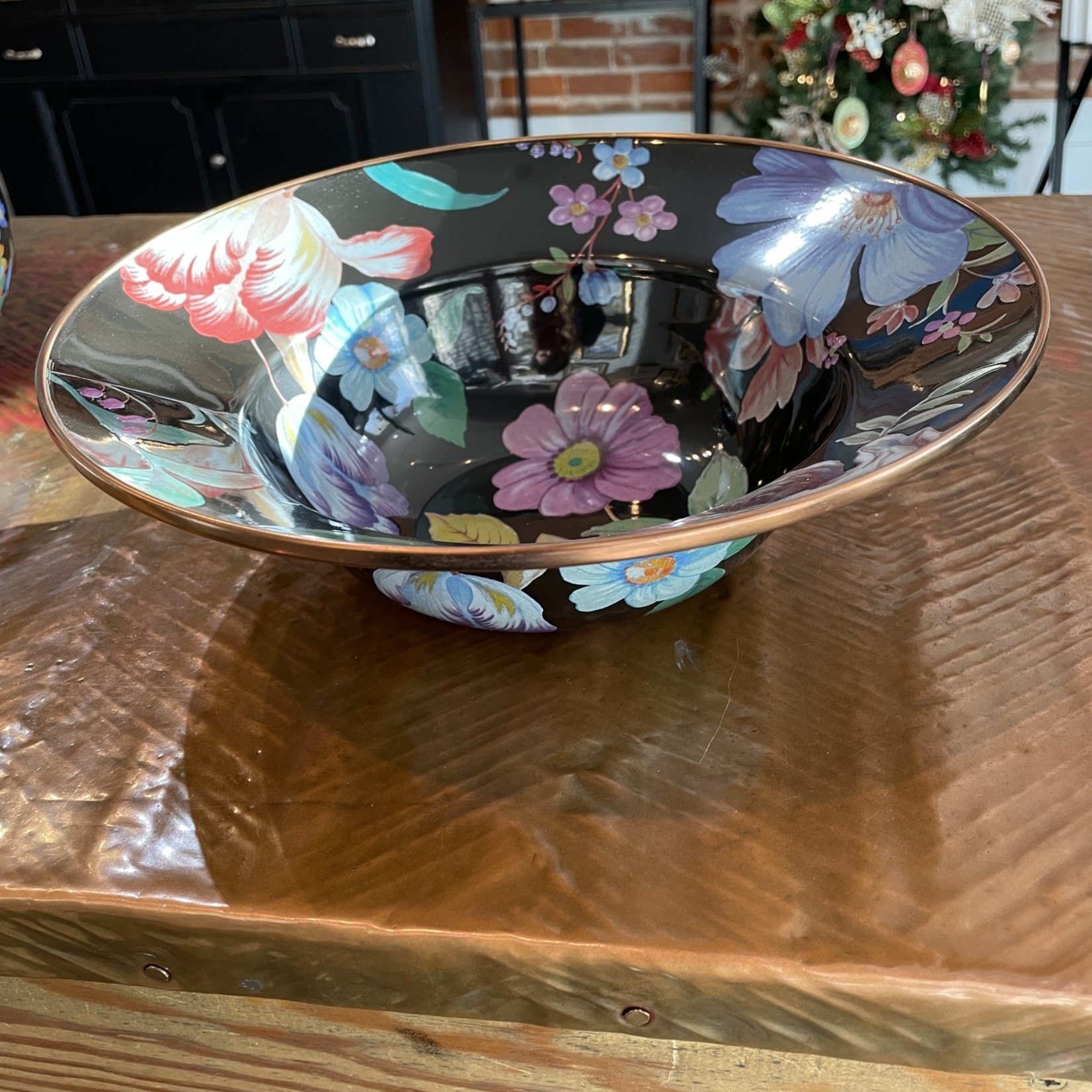 MacKenzie-Childs Flower Market Serving Bowl - Black