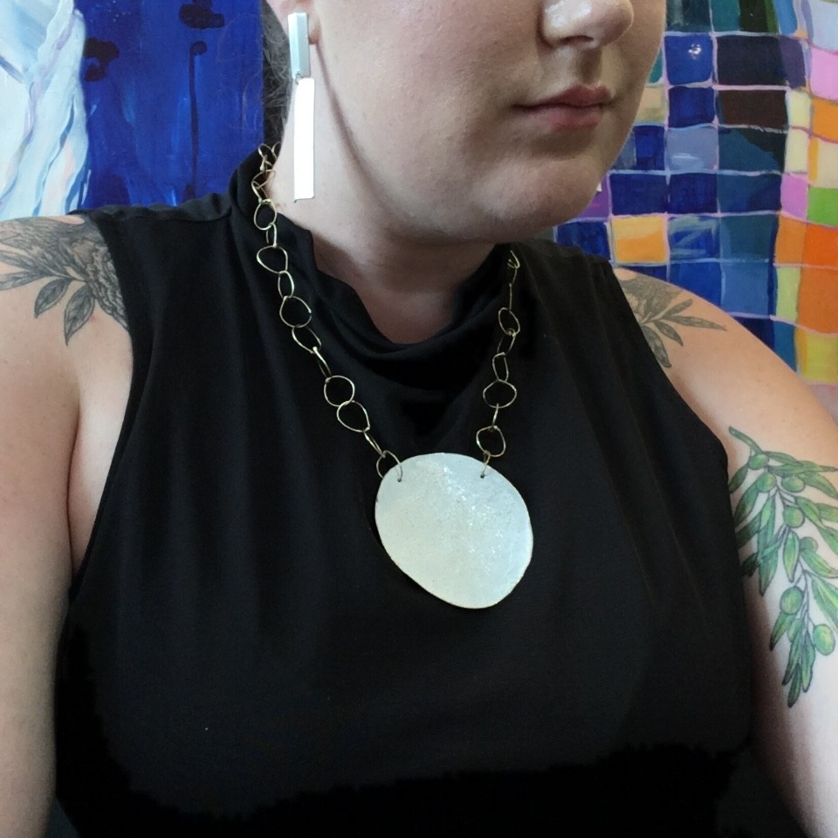 Dora Haralambaki Large Disc Necklace - Solid