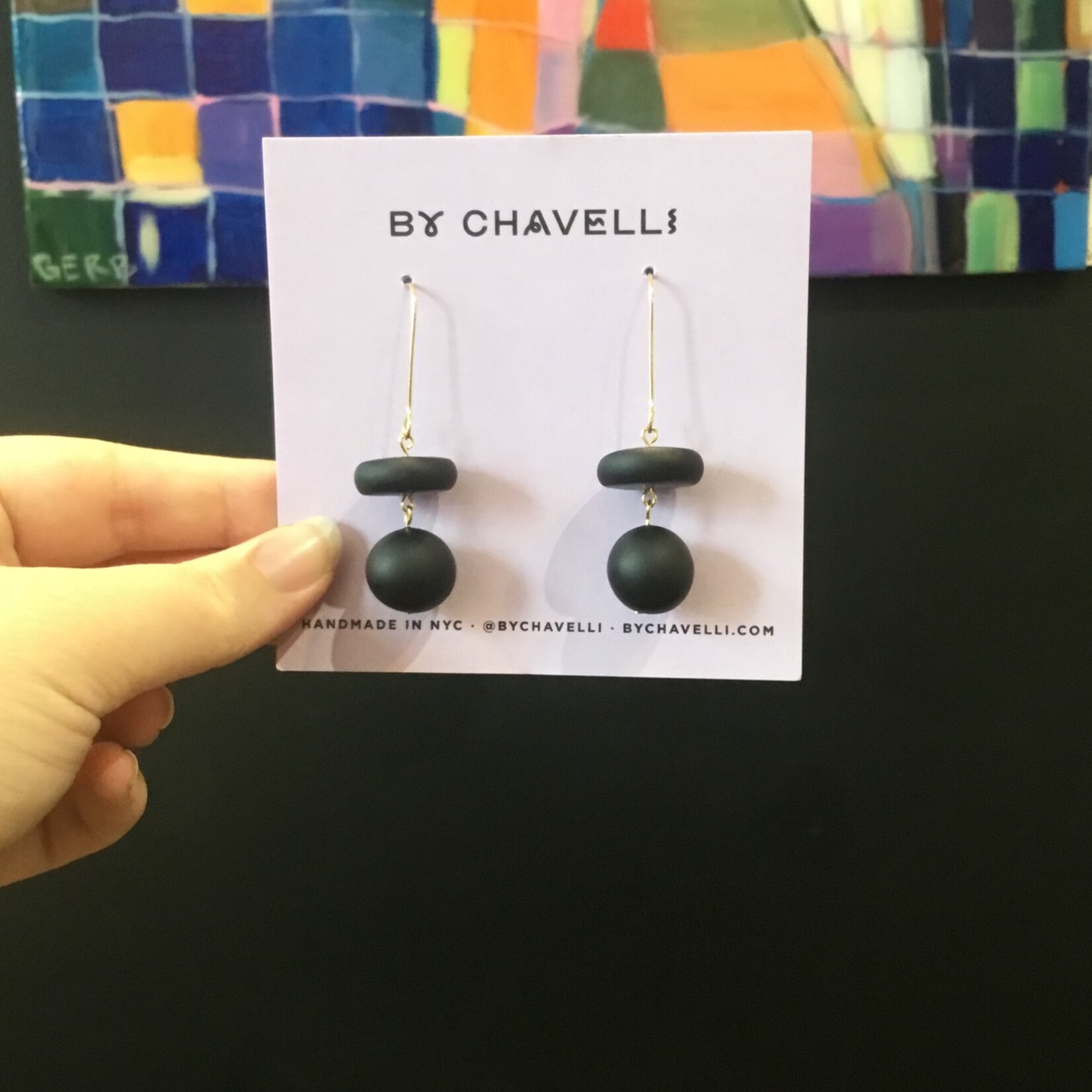 Bead Dangle Earrings In Black