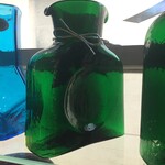 Blenko Glass Mini Water Bottle Malachite