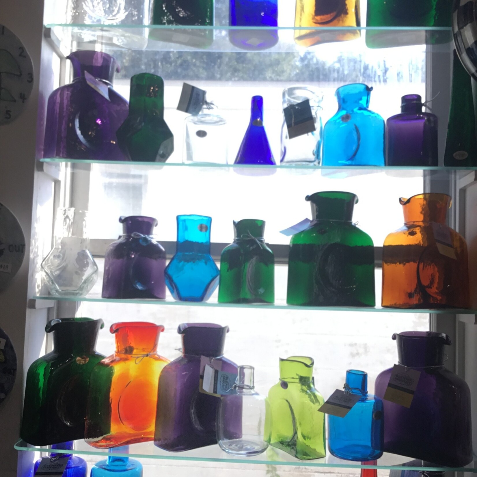 Blenko Glass Mini Water Bottle Malachite