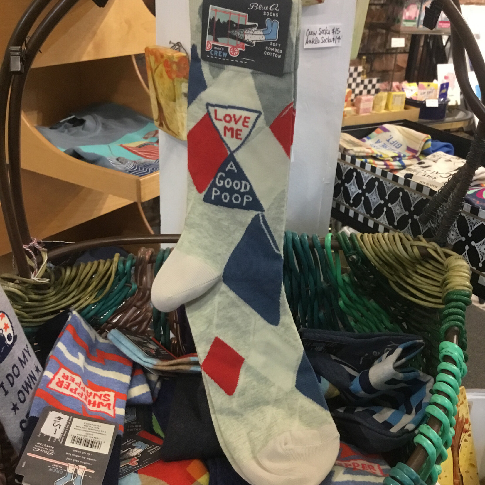 Blue Q Men's Love Me A Good Poop Socks