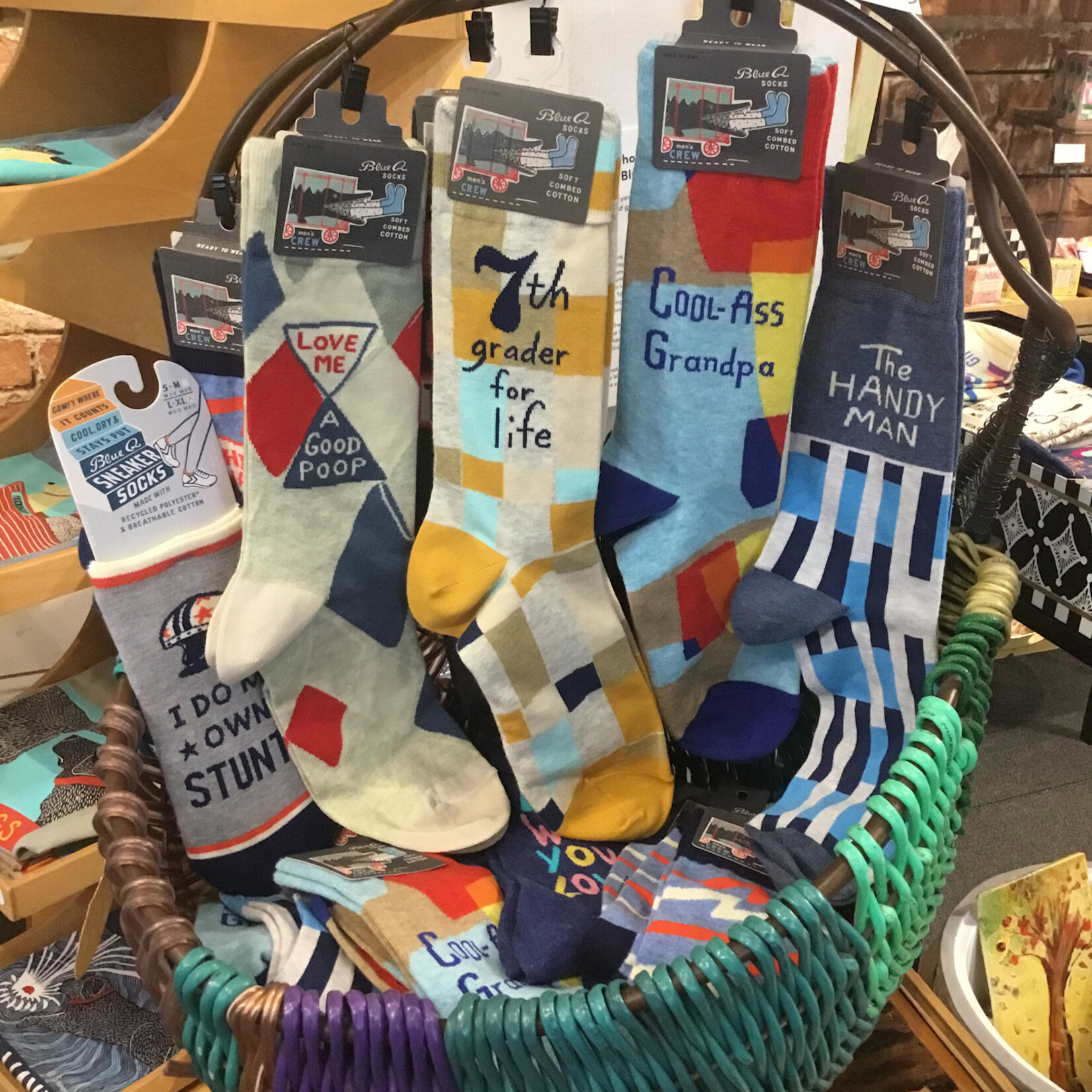 Blue Q I Do My Own Stunts Sneaker Socks L-XL