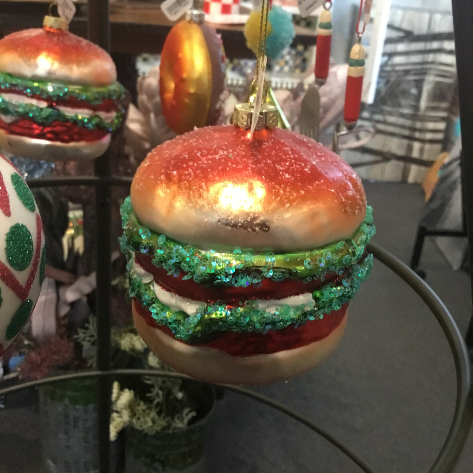 C&F Fat Burger Glass Ornament