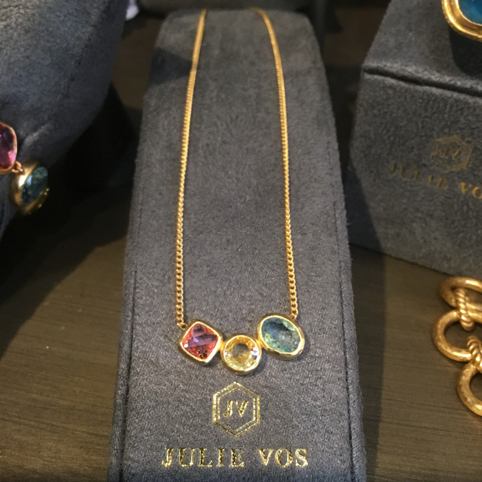 Julie Vos Kaleidoscope Delicate Necklace Multi-Stoned