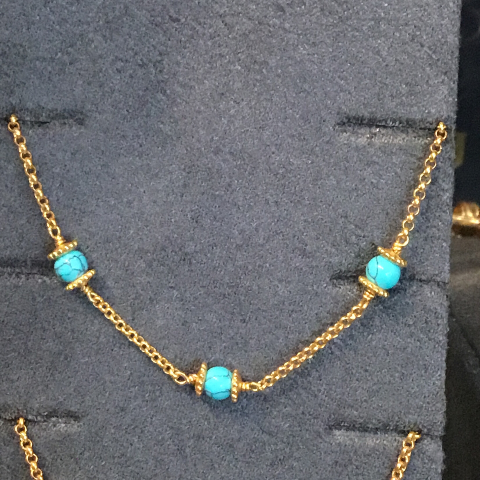 Julie Vos Hydra Delicate Station Necklace Turquoise Blue