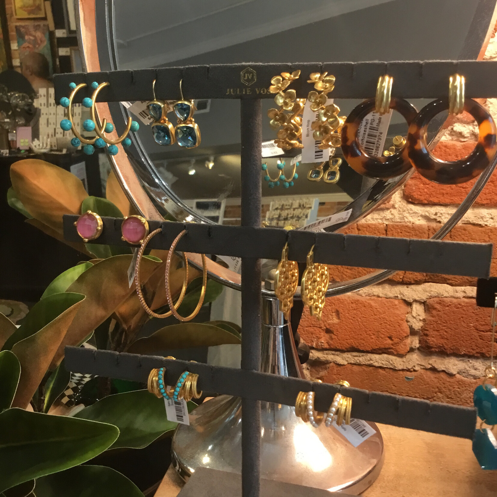 Julie Vos Hydra Triple Hoop Turquoise Blue Earrings