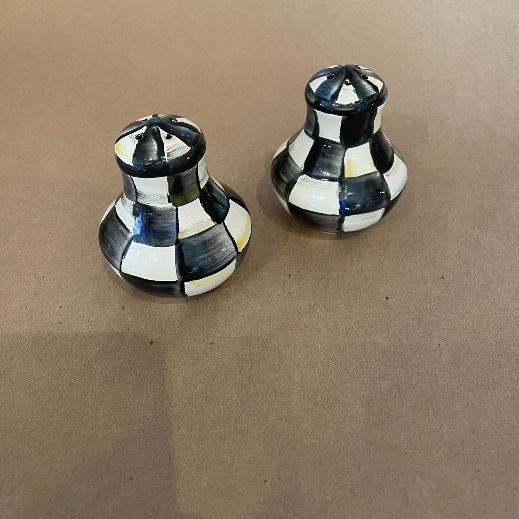 MacKenzie-Childs courtly check salt & pepper shakers