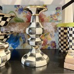 MacKenzie-Childs Courtly Check Medium Pillar Candlestick