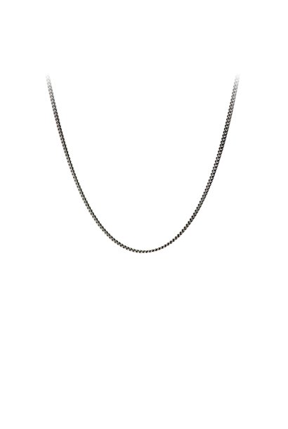 Oxidized Sterling Silver Fine Curb Chain