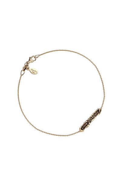 Amor Aeternus (Eternal Love) 14K Gold Latin Bar Bracelet