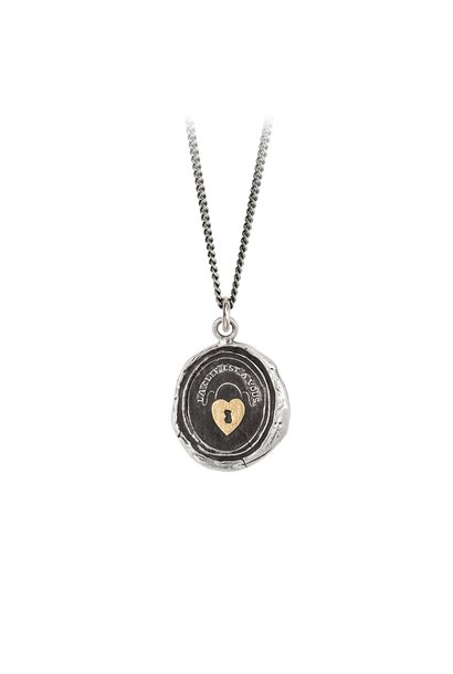 Heart Lock 14k Gold On Silver Talisman