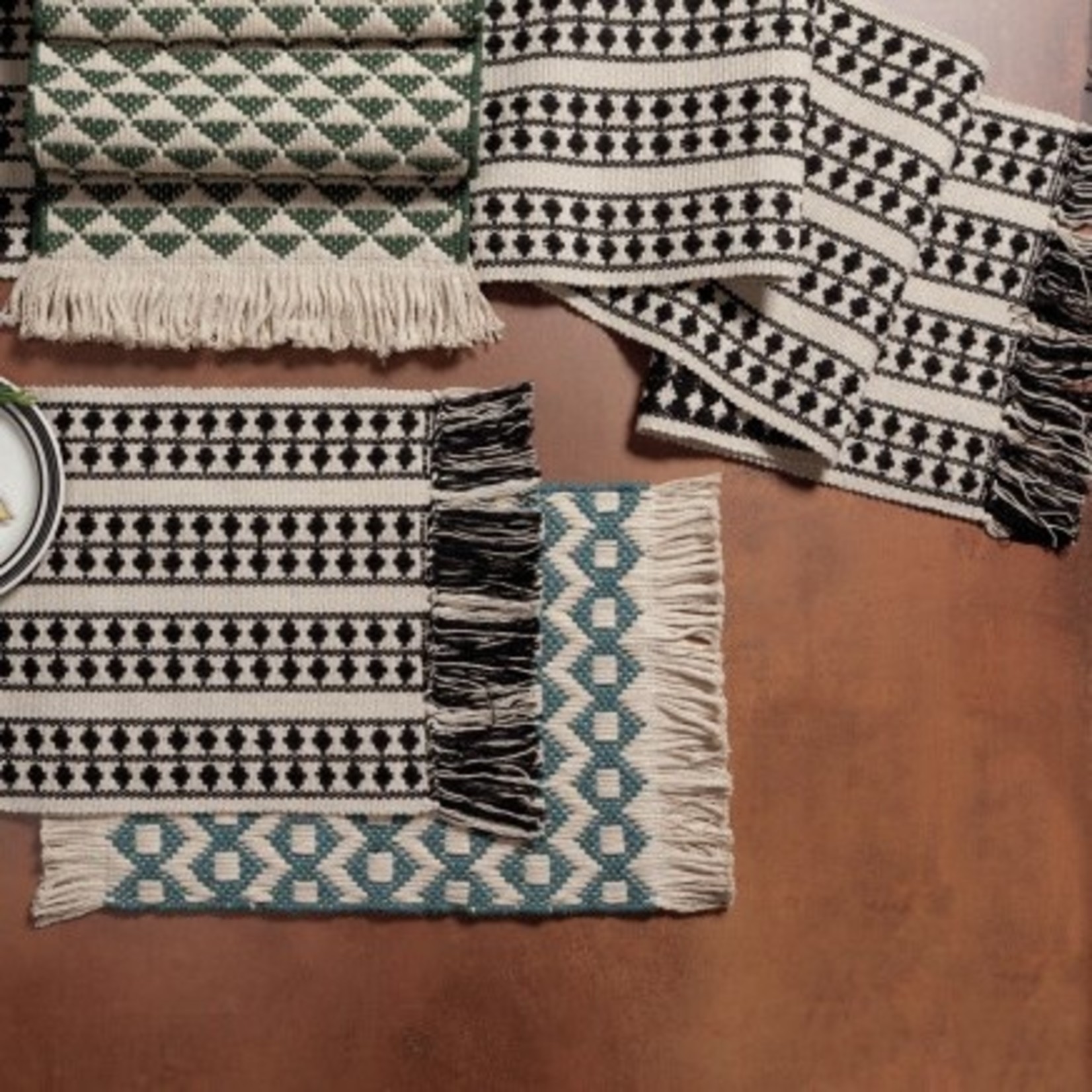 Woven Table Runner Shadow Castles and Cottages & Ciao Bella Boutique