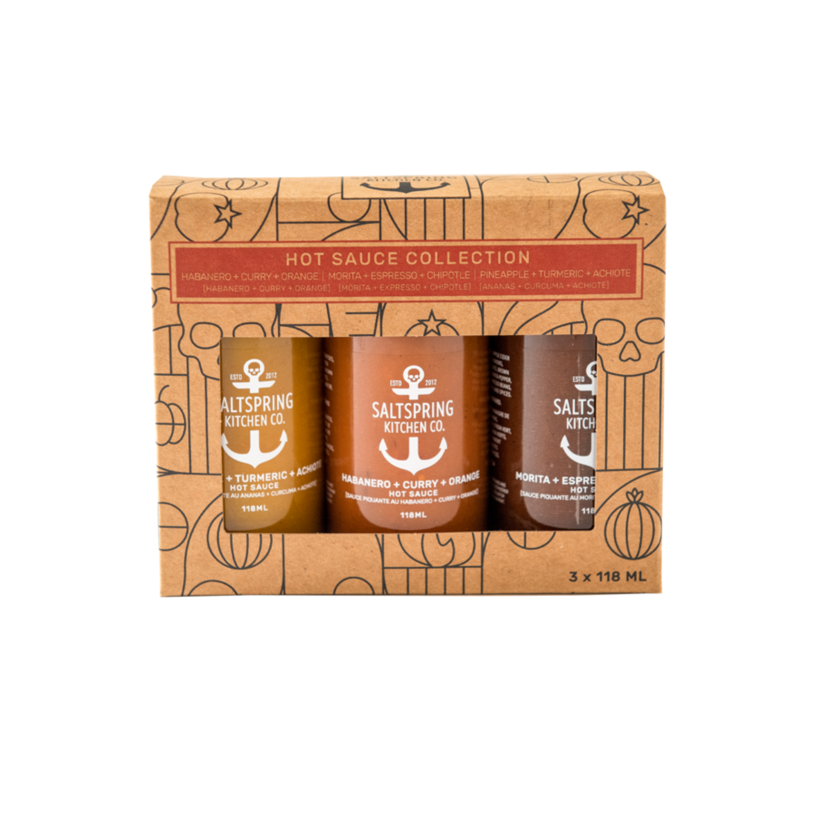 SaltSpring Kitchen Ltd. Hot Sauce Trio Collection Gift Box