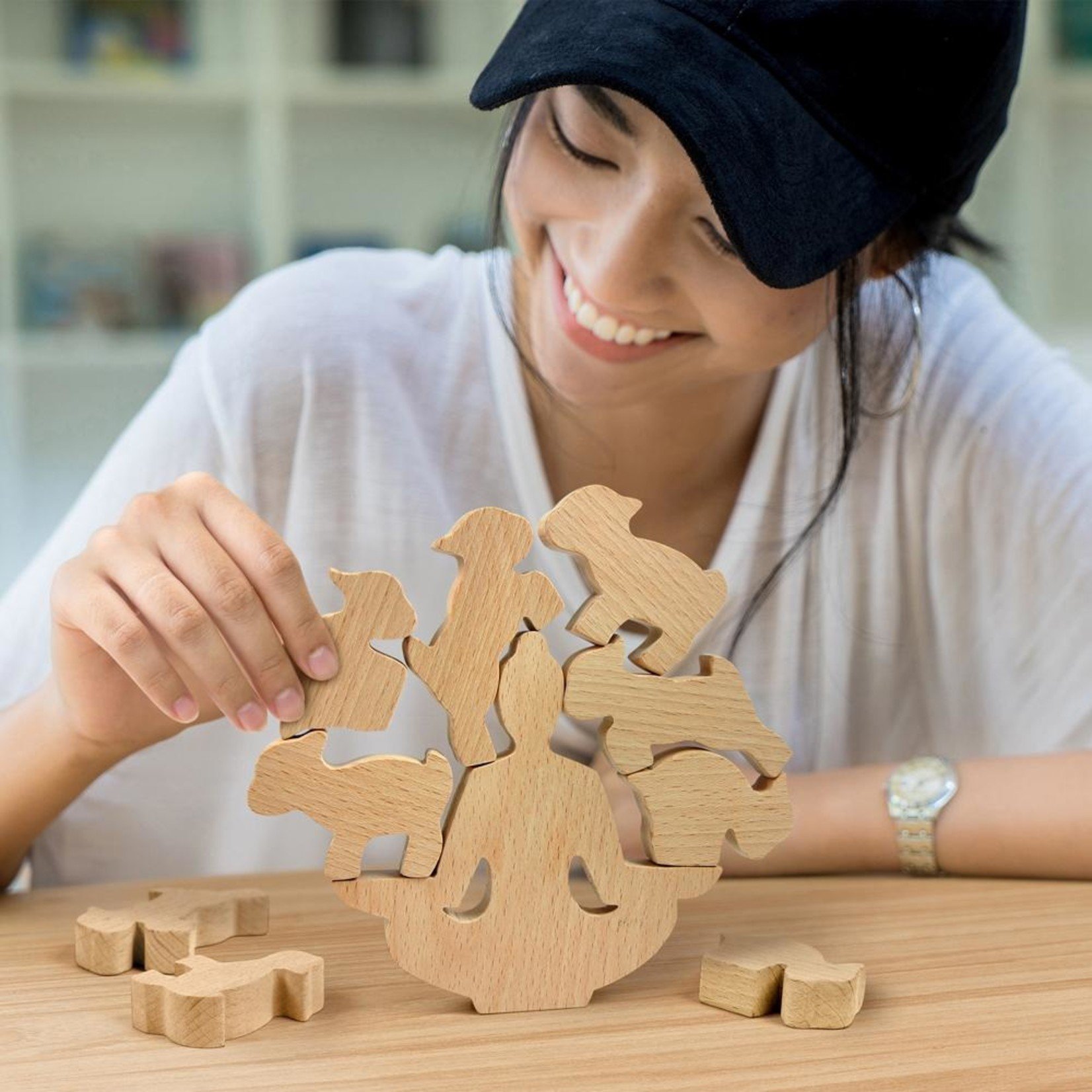 Fred Goat Yoga Wooden Stacking Game