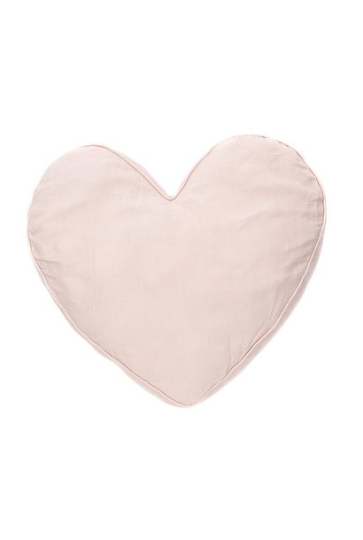 Linen Pink Heart Cushion