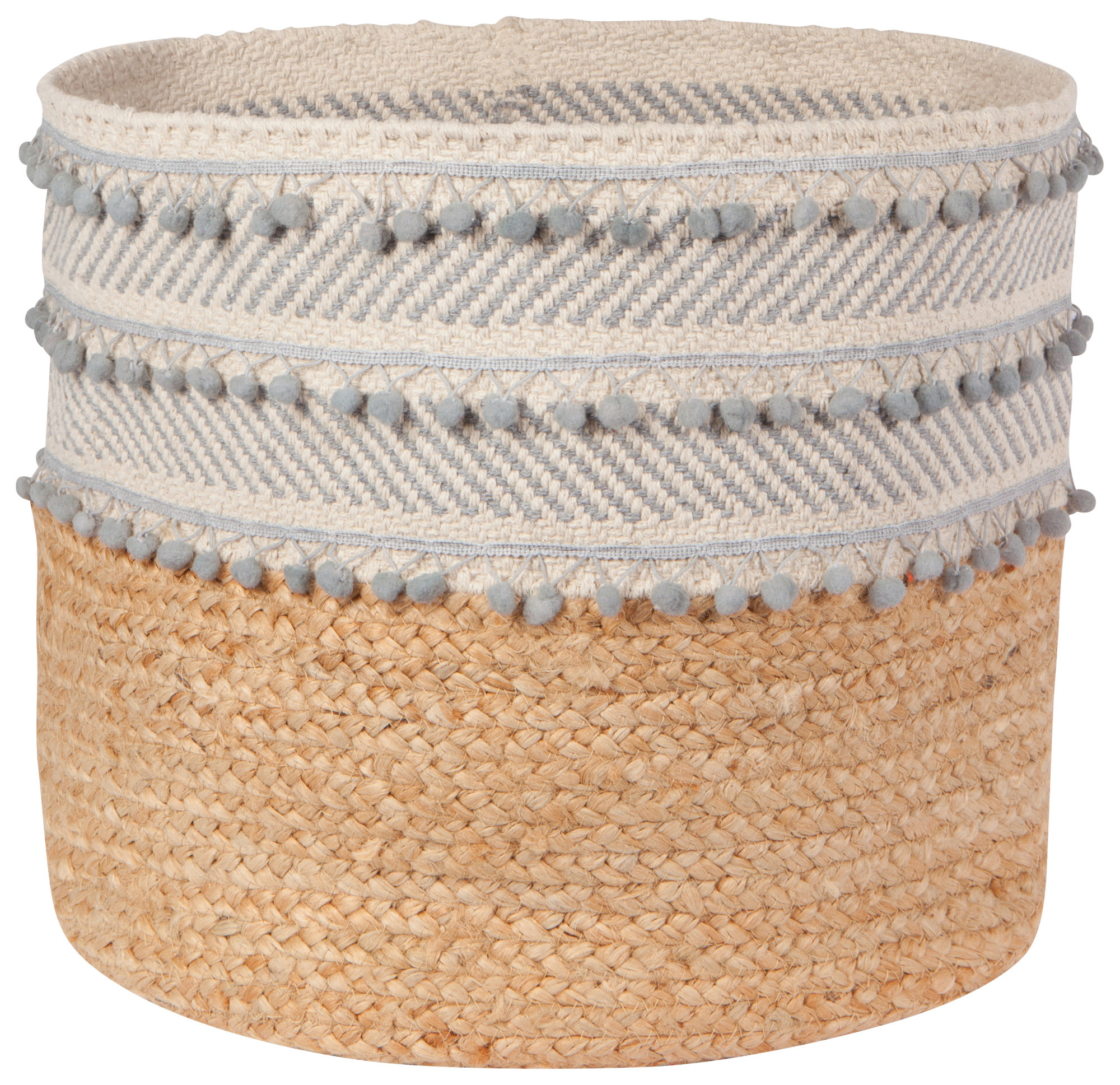 Cotton & Jute Striped Basket-3