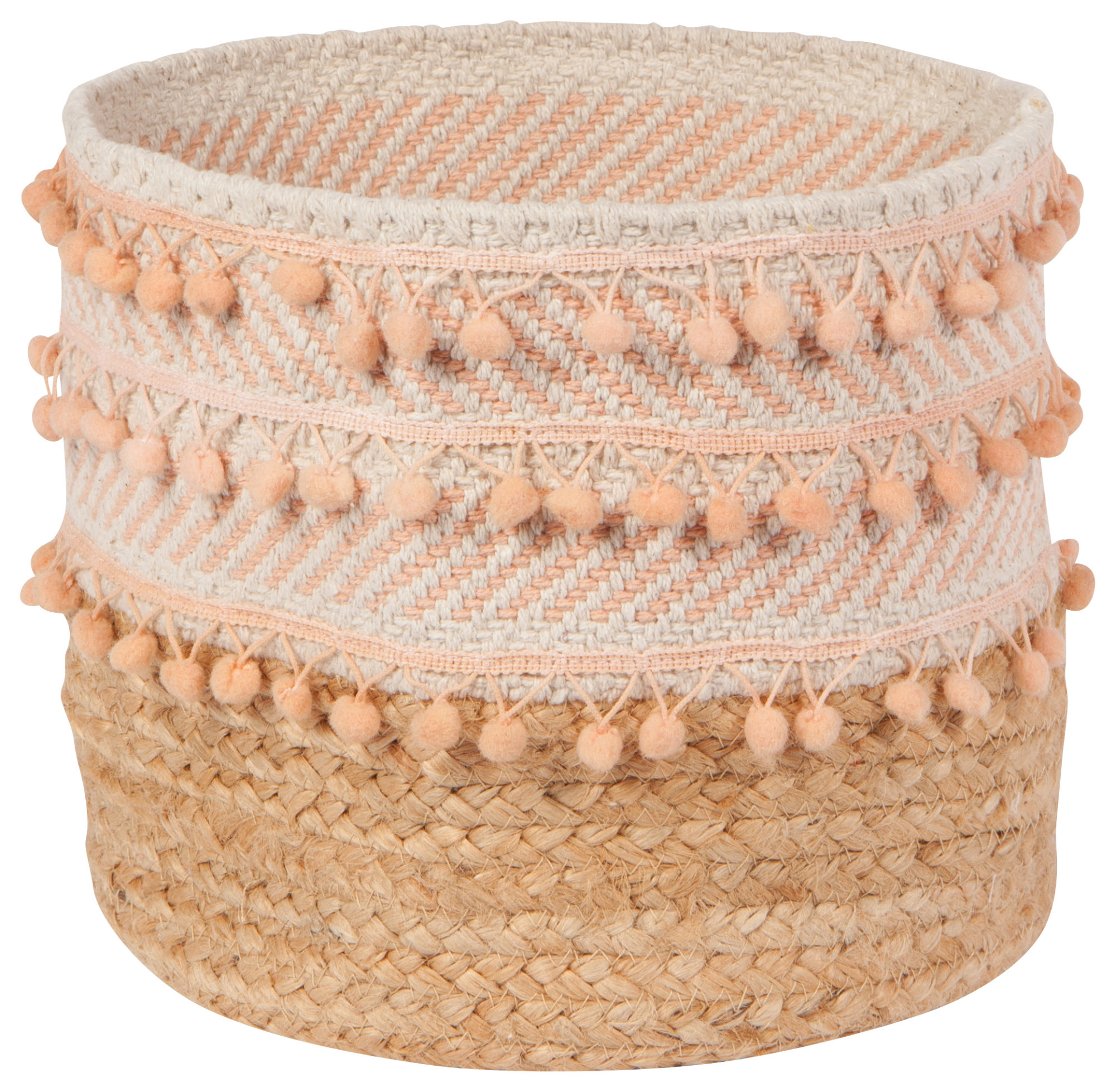 Cotton & Jute Striped Basket-1