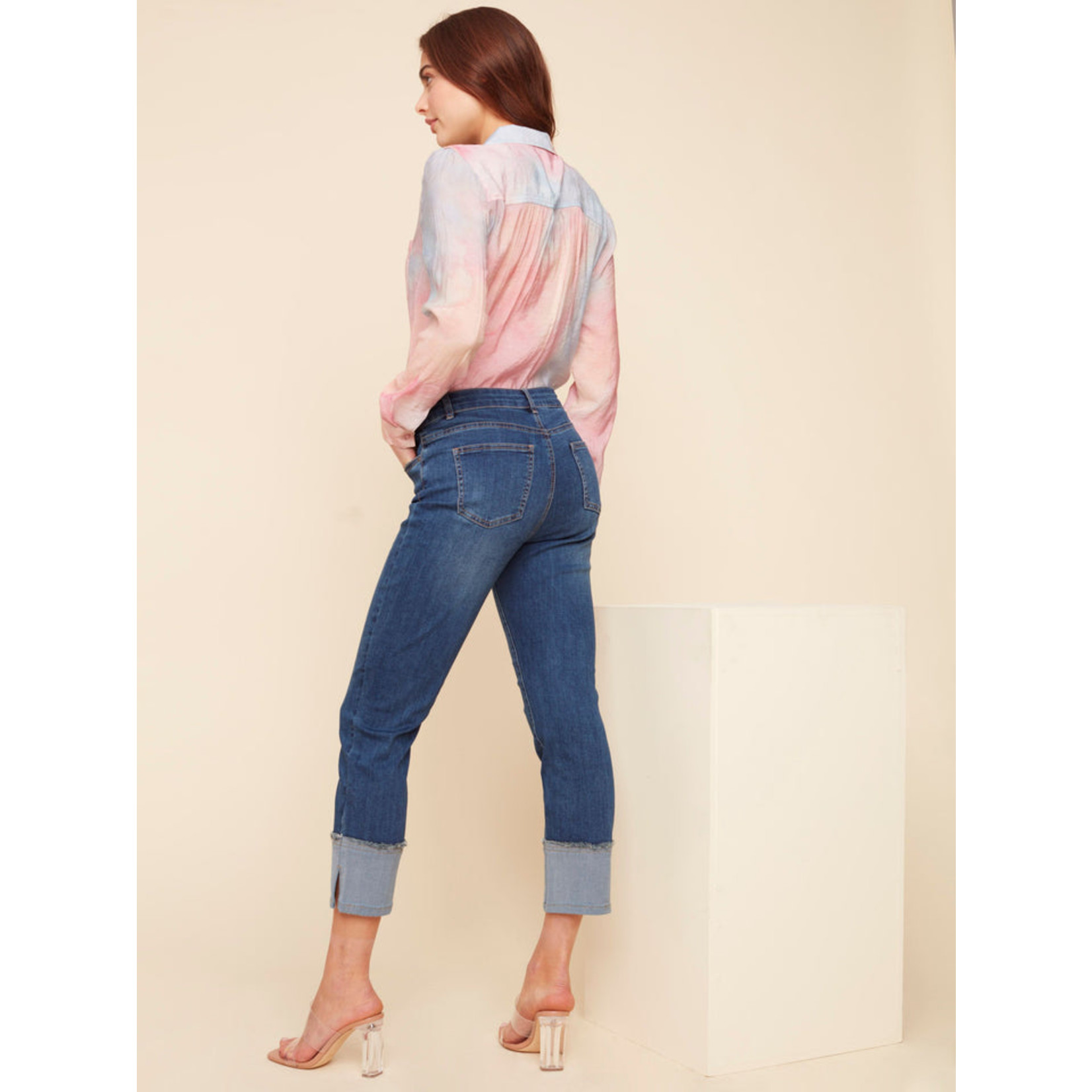 Charlie B Denim Pant with Cuff Details