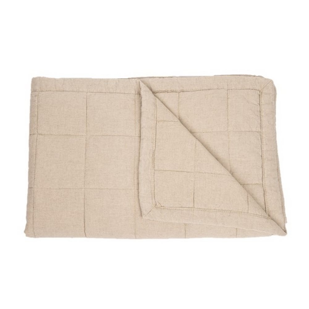 Brunelli Poke Quilted Linen Baby Blanket Natural Castles & Cottages