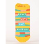 Blue Q Peace Love & Therapy Sneaker Socks
