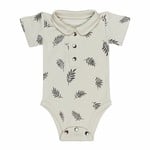 L'oved Baby Printed Polo Bodysuit Stone Fern