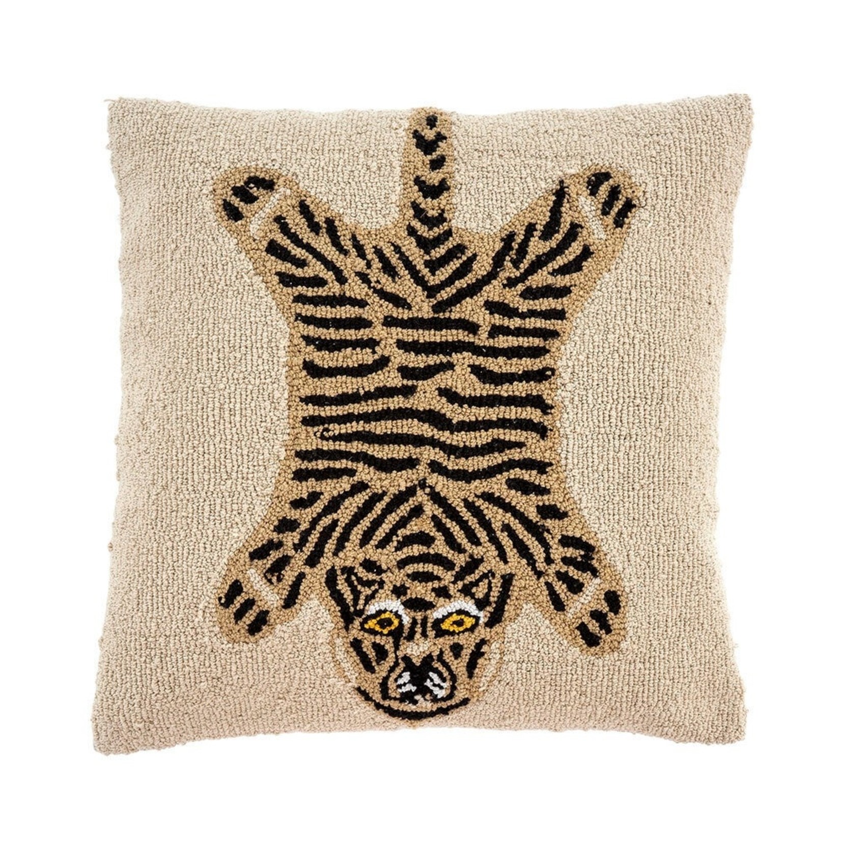 Indaba Tiger Tufted Pillow, Ecru