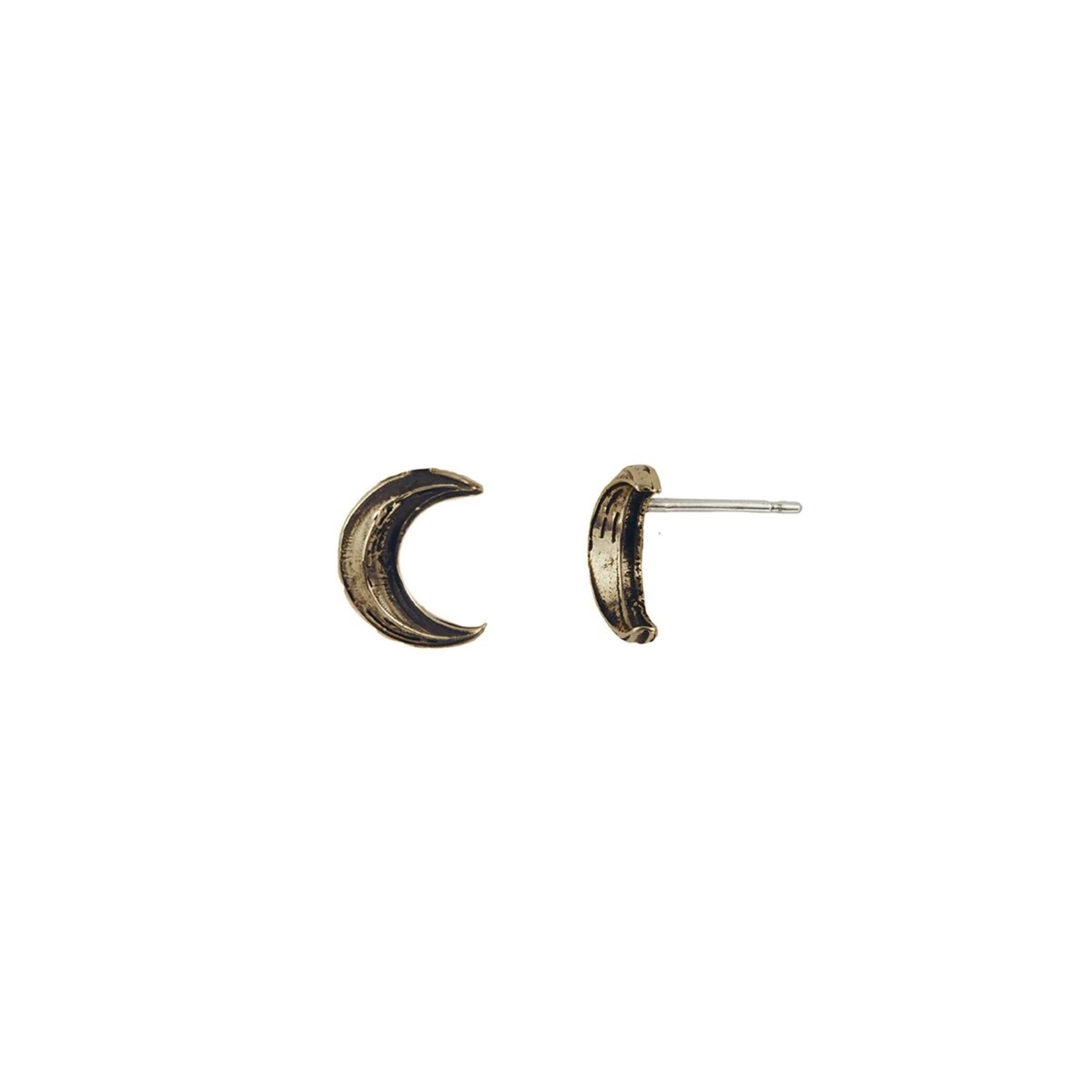 Pyrrha Crescent Moon Symbol Stud Earrings