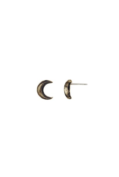 Crescent Moon Symbol Stud Earrings