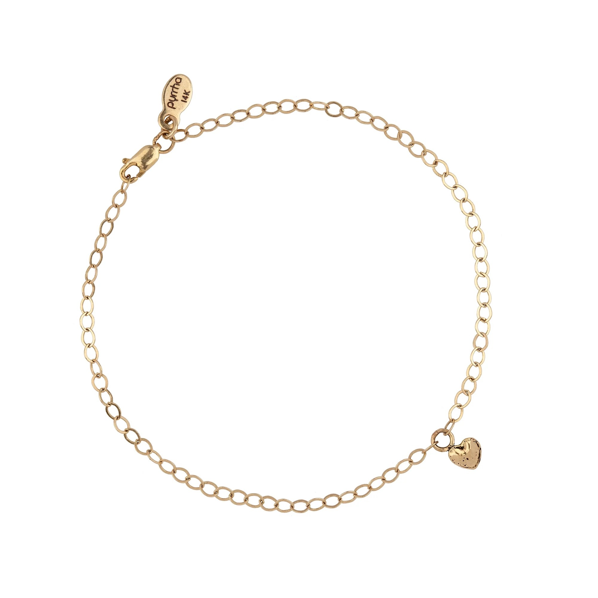 Pyrrha - Heart 14K Gold Symbol Chain Bracelet - Castles & Cottages