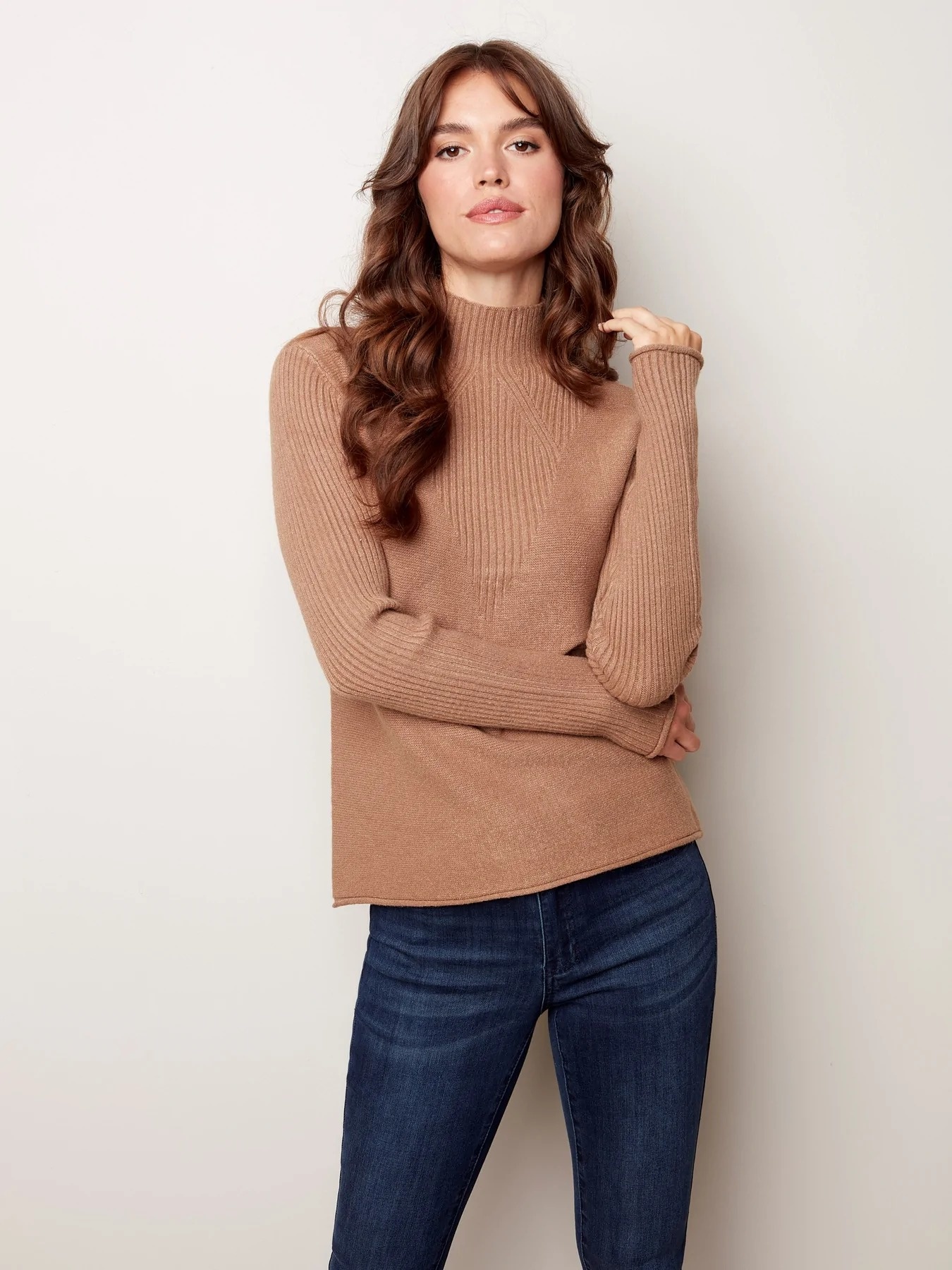 Charlie B - Funnel Neck Sweater - Castles & Cottages | Ciao Bella Boutique