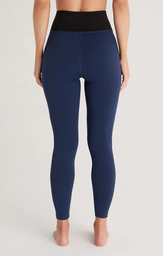Medium Compression 7/8 Waisted Leggings with Swirl Inset XS