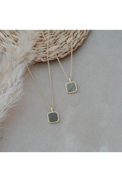 Florence Square Necklace - Labradorite