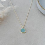 Glee Jewelry Florence Square Necklace - Amazonite