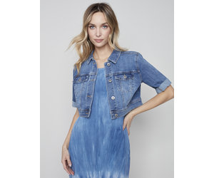 Denim short cheap sleeve jacket