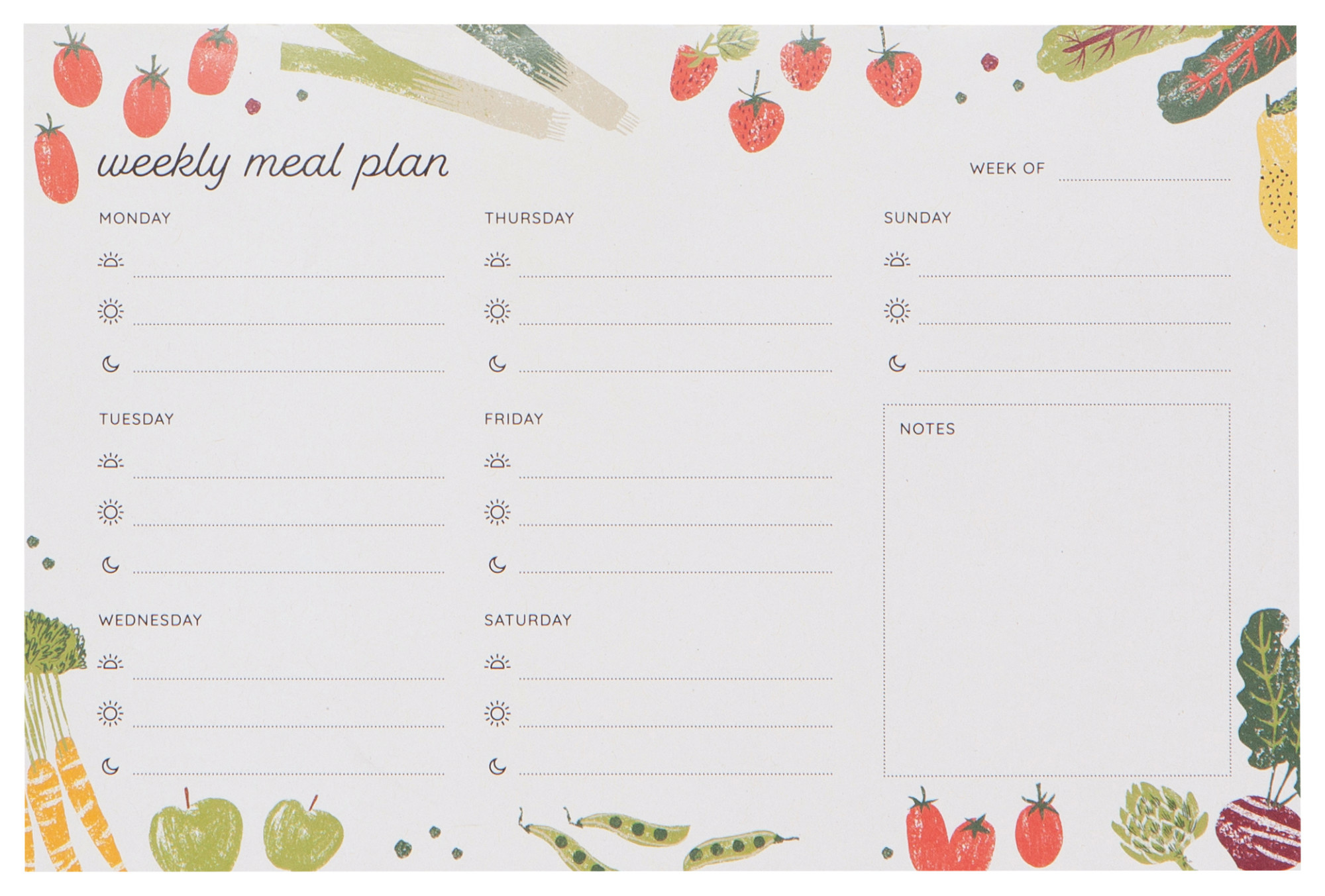 Now Designs - Weekly Meal Planner - Castles & Cottages
