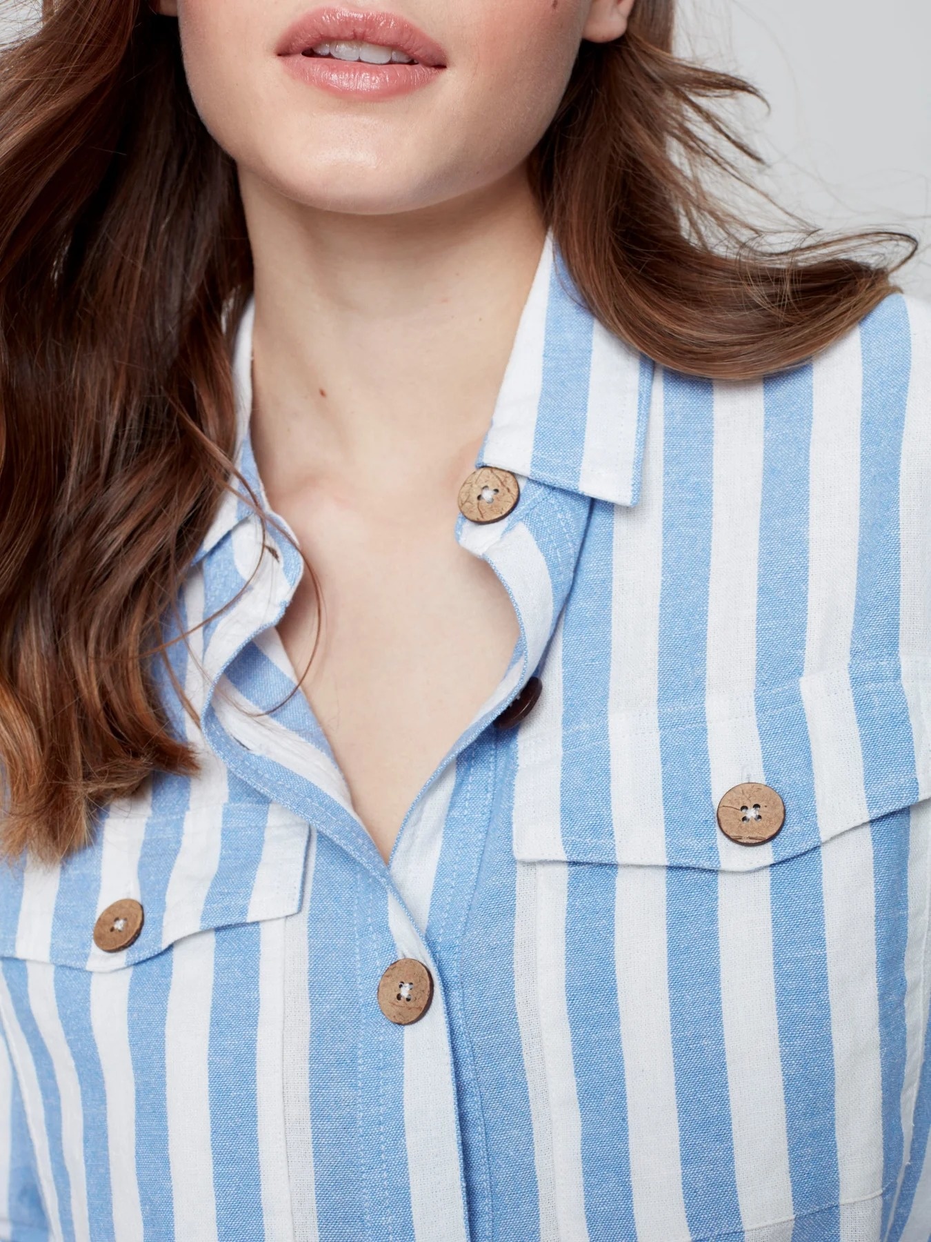 Striped cropped shirt - Women