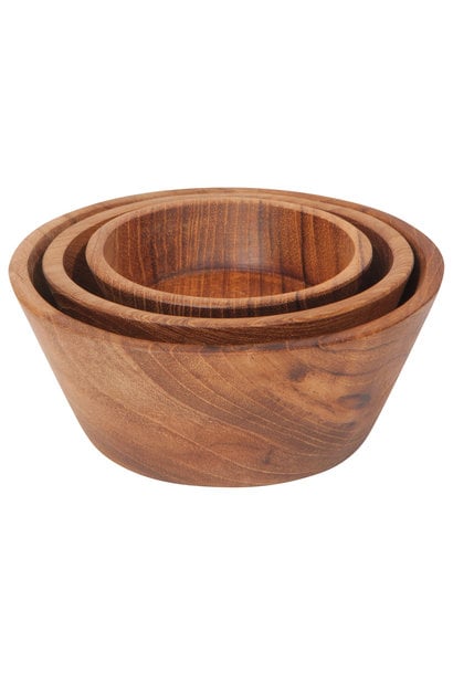 Teak Wood Pinch Bowl Set